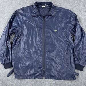 Vintage IZOD Lacoste Nylon Jacket Mens XL Blue‎ Windbreaker Buckle Vent 90s 80s